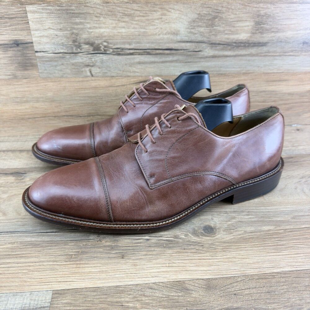 Tessa De Baviera Size 11 Mens Lace Up Shoes Crocodile Leather Brown Spai…